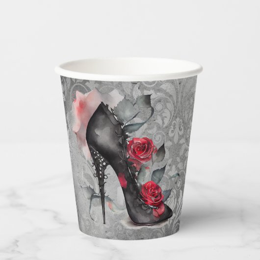 Gobelets En Papier Vampy Spike Stiletto | Rouge Rose Haut-talon Grung (Recto)