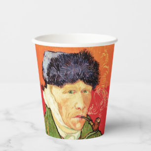 Gobelets En Papier Van Gogh - Autoportrait avec oreille et tuyau en b