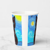 Gobelets En Papier Van Gogh Starry Night Black Cat (Gauche)