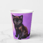 Gobelets En Papier Van Gogh Style Chat pourpre (Verso)