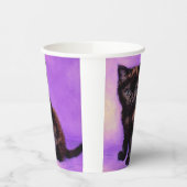 Gobelets En Papier Van Gogh Style Chat pourpre (Gauche)