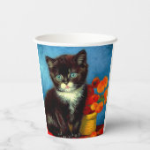 Gobelets En Papier Van Gogh Tuxedo Cat (Verso)