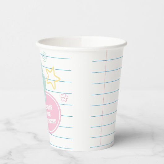 Gobelets En Papier Varsity pastel patch carnet 7e anniversaire (Gauche)