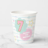 Gobelets En Papier Varsity pastel patch carnet 7e anniversaire (Recto)