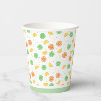 Gobelets En Papier Vasos de papel cítricos borde verde