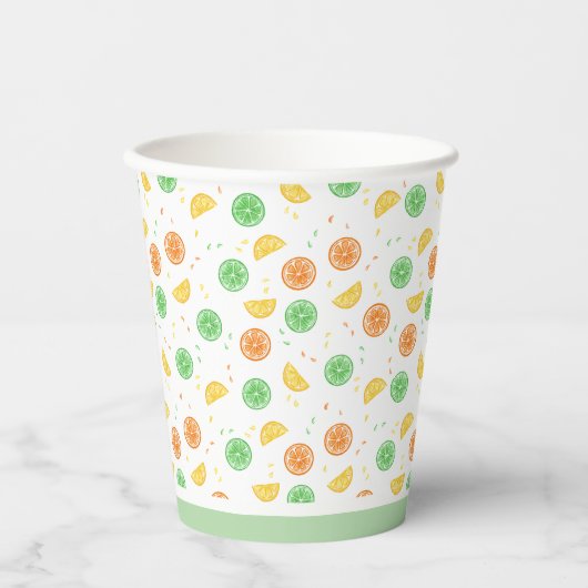 Gobelets En Papier Vasos de papel cítricos borde verde (Recto)