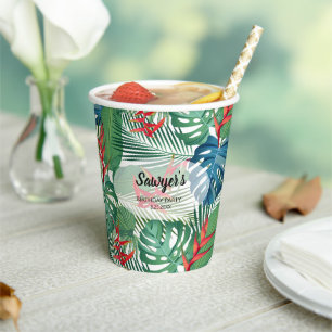 Gobelets En Papier Végétation florale tropicale