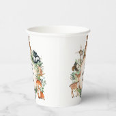 Gobelets En Papier Végétation Forêt Boisée Animaux Joyeux Anniversair (Droite)