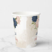 Gobelets En Papier végétation marine et fleurs roses rousses (Droite)