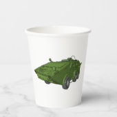 Gobelets En Papier Véhicule militaire blindé vert (Recto)