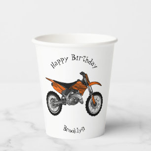 Gobelets En Papier Vélo droit hors route moto / motocross dessin anim