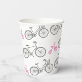 Gobelets En Papier Vélo rose (Verso)