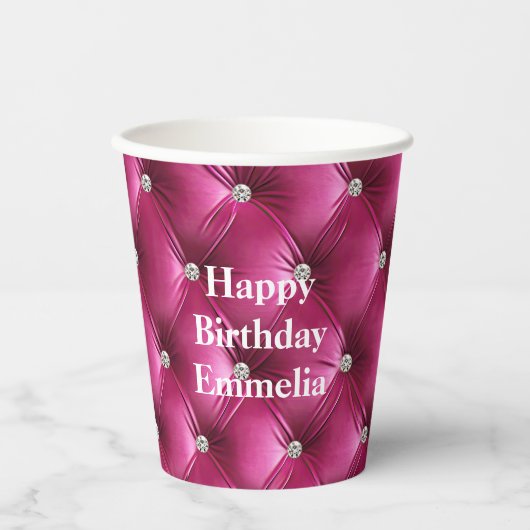 Gobelets En Papier Velvet Rose Chaud (Recto)