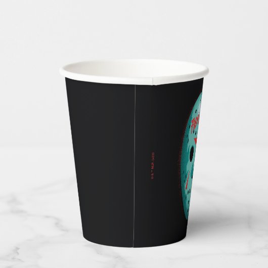 Gobelets En Papier Vendredi 13 | Graphique de masque de hockey bleu (Droite)