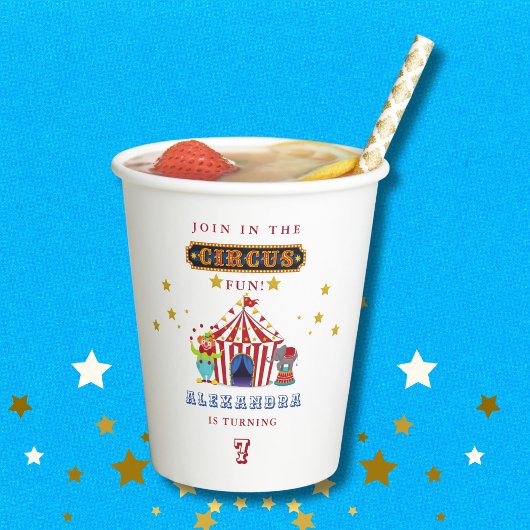 Gobelets En Papier Venez Tous Carnaval Rouge Cirque Anniversaire