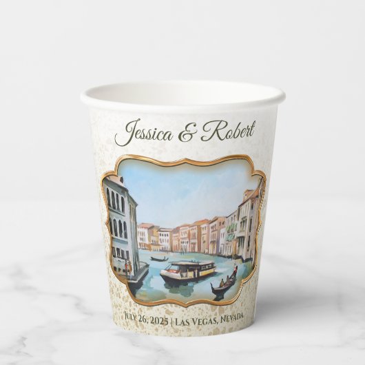 Gobelets En Papier Vénitienne Gondolas (Verso)