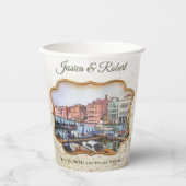 Gobelets En Papier Vénitienne Gondolas (Recto)