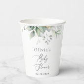 Gobelets En Papier Verdure, Eucalyptus Feuilles, Boho, Baby shower (Verso)