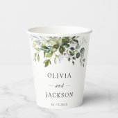 Gobelets En Papier Verdure, Feuilles d'Eucalyptus, Mariage botanique (Verso)