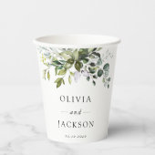 Gobelets En Papier Verdure, Feuilles d'Eucalyptus, Mariage botanique (Recto)