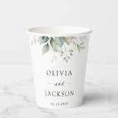 Gobelets En Papier Verdure, Feuilles d'Eucalyptus, Mariage botanique (Verso)