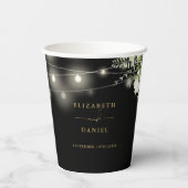 Gobelets En Papier Verdure Floral Lights Black Gold Mariage (Verso)