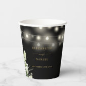 Gobelets En Papier Verdure Floral Lights Black Gold Mariage (Recto)