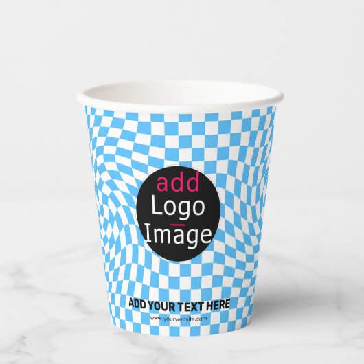 Gobelets En Papier Vérificateur professionnel personnalisé moderne bl (Recto)