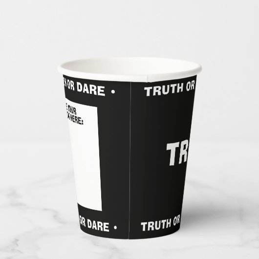 Gobelets En Papier Vérité ou Oser Beer Pong Partie VÉRITÉ Noir (Droite)