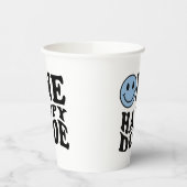 Gobelets En Papier Verre bleu Preppy Smile Un mec heureux (Gauche)