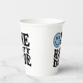 Gobelets En Papier Verre bleu Preppy Smile Un mec heureux (Droite)