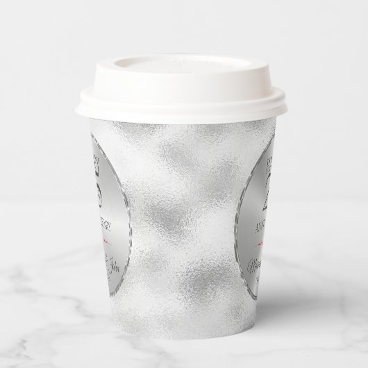 Gobelets En Papier Verre gris clair Foggy moderne - 25e anniversaire  (Gauche)