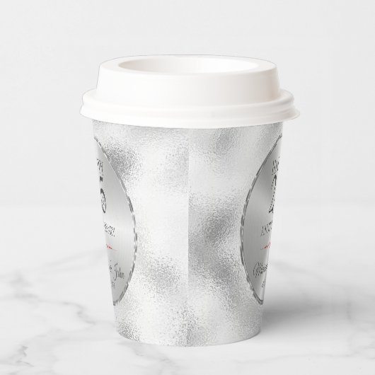 Gobelets En Papier Verre gris clair Foggy moderne - 25e anniversaire  (Droite)