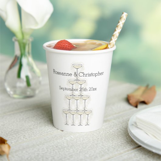 Gobelets En Papier Verres à Champagne Mariage Simple (Insitu)