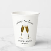 Gobelets En Papier Verres à Champagne pour À l'Amour (Recto)