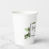 Gobelets En Papier Vert anglais Vin Vin Mariage d'aquarelle (Droite)