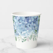 Gobelets En Papier Vert Bleu hydrangée C'est un Baby shower garçon (Recto)