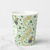 Gobelets En Papier Vert clair Lucky Shamrock Jour de la Saint Patrick (Gauche)