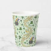 Gobelets En Papier Vert clair Lucky Shamrock Jour de la Saint Patrick (Droite)