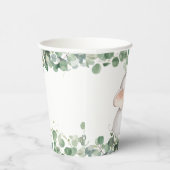 Gobelets En Papier Vert Eléphant mignon Baby shower neutre genre (Droite)