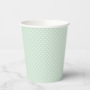 Gobelets En Papier Vert Menthe Pastel Classique à Points