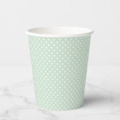 Gobelets En Papier Vert Menthe Pastel Classique à Points (Recto)