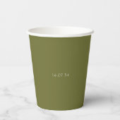 Gobelets En Papier Vert olive et Mariage Rose (Verso)