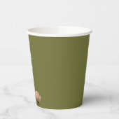 Gobelets En Papier Vert olive et Mariage Rose (Gauche)
