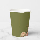 Gobelets En Papier Vert olive et Mariage Rose (Droite)