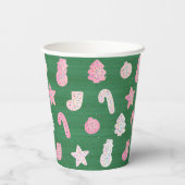Gobelets en papier vert pour biscuits de Noël (Verso)