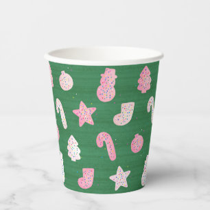 Gobelets en papier vert pour biscuits de Noël