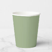 Gobelets En Papier Vert Sage moderne Couleur uni (Droite)