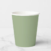 Gobelets En Papier Vert Sage moderne Couleur uni (Recto)