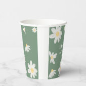 Gobelets en papier vert sauge boho daisy floral ma (Droite)